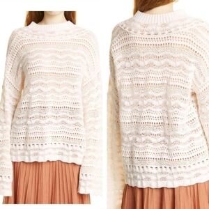 New Rebecca Taylor Lace Bell Sleeve Sweater